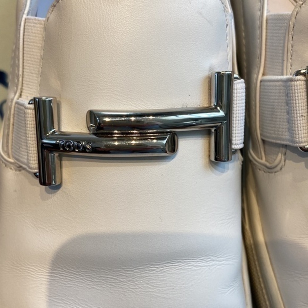 Tod’s Leather Double-T Bit Strap Slip-On Sneaker, White - Picture 3 of 6